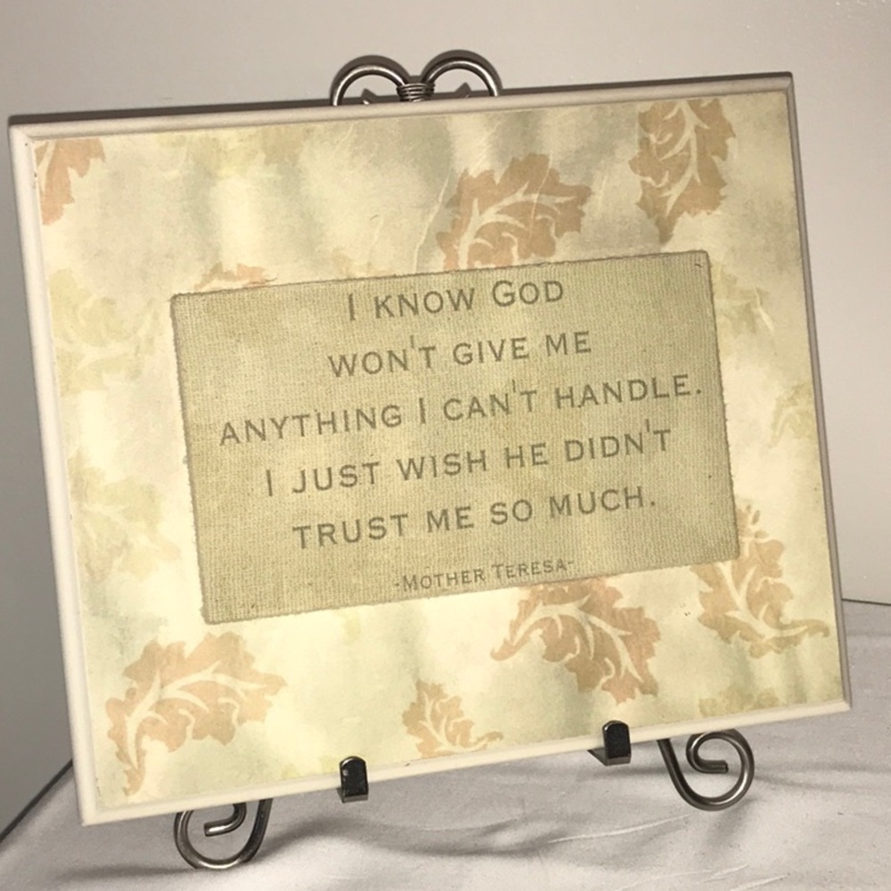 Cheeky Mother Teresa Quote wall art with stand 10.5 in by 11 on stand